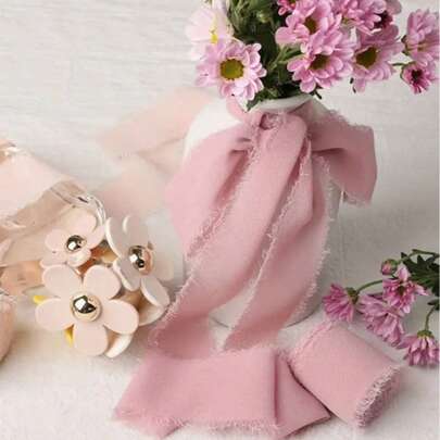 2/1pc 3.8cm*2.2m Chiffon Ribbon - Soft Decorative Fabric Tape, Suitable For Gift Wrapping, Wedding Decor, Bouquets, Birthday Parties, Floral Arrangements, DIY Crafts, Christmas Bows And Holiday Gift Packaging