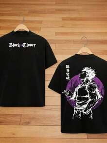 Y2K Gothic Tees Men, Fantasy Style Dark Magic Captain Pattern T Shirt, Y2K Gothic Streetwear Must Have For Cool Comic Book Fans Otaku Summer Casual Wear Soft Comfortable Gift, Independence Day Dark Magic Tee, C-Learance S-Ale For Men - màu đen - Xem 2