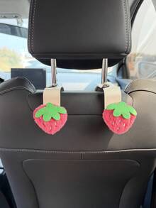 1pc/2pcs Car Seat Back Hanger, Strawberry Decor, Multifunctional Hidden Storage Hook - Strawberry - View 15