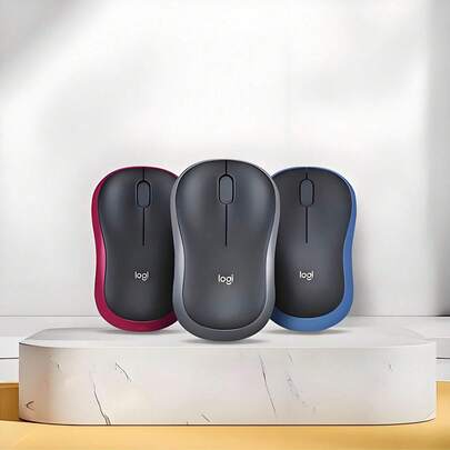 Logitech 罗技 M185 无线鼠标，2.4GHz 频段，配备 USB 迷你接收器，电池续航时间长达 12 个月，1000 DPI 光学追踪，左右手通用，适用于 PC/Mac/笔记本电脑