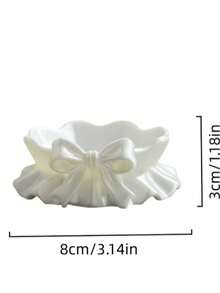 1个白色塑料3D打印荷叶边蝴蝶结首饰托盘，适用于桌面、办公室、主题派对、汽车装饰，非常适合作为圣诞节、感恩节、情人节、复活节、节日礼物、生日礼物和房间装饰。 - 彩色 - 查看 8
