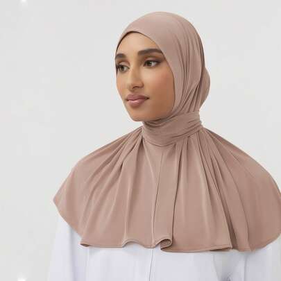 1 pieza Gorra hiyab, gorra hiyab de estilo clásico minimalista de unicolor, cómoda y transpirable, de modal y algodón suave, con visera larga 2 en 1, adecuada para la vida diaria, festivales, reuniones y culto, para mujeres de Oriente Medio, árabes, de Dubái y Turquía