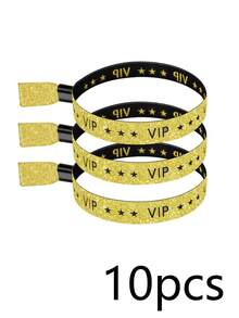 10条金色VIP活动手环 - 手动调节VIP身份识别手环。这些派对手环经久耐用，坚固可靠，具有出色的防伪性能和醒目的外观。 - 均碼 - 查看 8