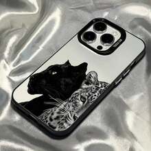 1 chiếc ốp lưng điện thoại TPU chống sốc, họa tiết da báo dữ dằn, bao phủ toàn bộ màn hình, tương thích với Apple 17, 16, 15, 14, 13, 12, 11 Pro Max - Nhiều màu - Xem 1