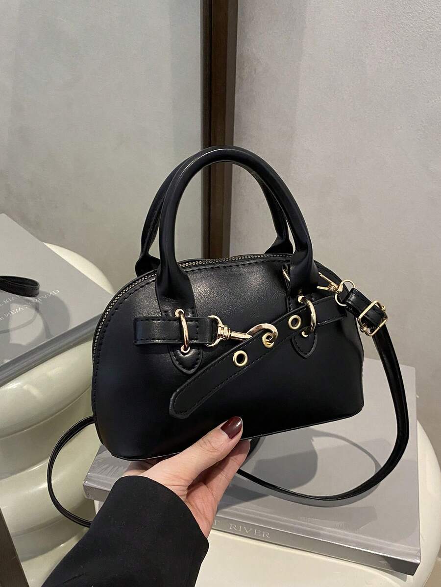 Vintage Shell Handbag, Lovely Women's Perfect Shoulder Bag - Black - View 1