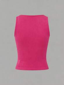 GAOVOT Women's Sexy Spaghetti Strap Tank Top, Casual Y2K Style Square Neck Camisole Summer - Hot Pink - View 10