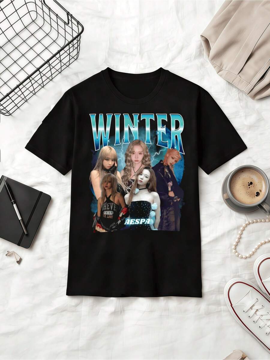 Maglietta retrò degli anni '90 Aespa invernale - nero - Visualizzare 1