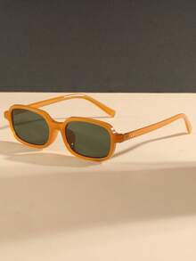 1 Pair Women's Rectangular Rivet Retro Small Frame Versatile Street Style Quality Fashion Glasses, Suitable For Outdoor, Beach, Vacation - Multicolor - View 11