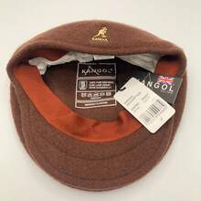 Gorra de béisbol de la marca Kangaroo KANGOL, modelo 504, con logotipo bordado, hecha de fieltro, sombrero fedora de moda y versátil. HLJ8 - Color café (sello rectangular) - Ver 41