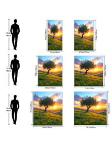 1/3/4 Set Sunset Olive Tree Landscape Bathroom Shower Curtain Set; Healing Natural Scenery Design Style, Waterproof , Suitable For Bathroom Decor And Accessories. Size: 71"X71", Includes 12 Hooks, Toilet Seat Cover, Bath Mat And Rug, Made Of High-Quality Polyester Fabric, Washable And Mildew-Resistant, Ideal For Holiday Decor, Bathroom Setup, And Room Decoration - Sunset Olive Tree - View 4