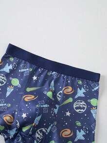 8 chiếc/gói Quần lót boxer in hình hoạt hình, thiết kế tối giản dành cho bé trai - Nhiều màu - Xem 3
