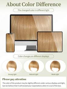 DNE HAIR Tóc mái kẹp 100% tóc thật, màu vàng caramel 27#, kiểu tóc mái có phần thái dương, tóc mái giả bằng tóc thật, trông tự nhiên, thích hợp cho phụ nữ/bé gái sử dụng hàng ngày. - S27 - Xem 11