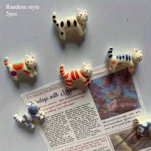 5pcs/10pcs Cartoon Cat Decorative Magnets, Cute Kitten Fridge Magnets, Personalized Refrigerator Stickers, Kitchen Decor, Home Decor, Holiday Gifts For Friends, Novelty Houseware And Birthday Gifts For Friends And Pet Lovers - Multicolor - View 9