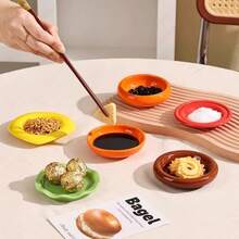 Bộ 6 đĩa nhựa hình hamburger, đa năng dùng đựng gia vị, đồ nướng, lẩu, nước chấm, đồ ăn nhẹ, đĩa nhà bếp dễ thương đựng salad, tráng miệng, đồ ăn vặt có ngăn đựng nước chấm. - Nhiều màu - Xem 9