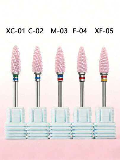 Đầu mài móng tay bằng gốm màu hồng, máy mài móng điện, thích hợp cho làm móng tay, móng chân, tẩy tế bào chết, móng acrylic và sơn móng gel.