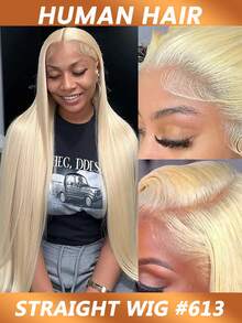 金色假发 透明蕾丝前假发 预先拔毛 13x4 长直真人发假发 新手友好 适合日常派对佩戴 150% 密度 - S613 - 查看 2