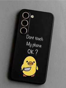 Funda protectora antideslizante para teléfono "No toques mi teléfono" de pato, compatible con Galaxy A05s/A13/A14/A15/A16/A17/A34/A35/A36/A52/A53/A54/A55/A56/S21/S22/S23/S24/S25/S26 Ultra, compatible con iPhone 17/17 Air/17 Pro/17 Pro Max, resistente al agua, a los golpes, a las caídas y a los arañazos, versión internacional no versión nacional - Negro - Ver 6