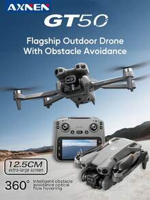 AXNEN 双摄像头无人机，光流定位悬停，可折叠四轴飞行器，一键360°特技翻转，上升/下降，入门级可折叠遥控无人机玩具，圣诞节、万圣节、感恩节的理想礼物 - 彩色 - 查看 2