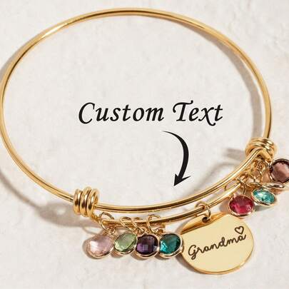 Vòng tay đá sinh nhật khắc tên theo yêu cầu, vòng tay đá sinh nhật nhiều màu sắc, vòng tay đá sinh nhật cho bà, quà tặng đá sinh nhật tùy chỉnh cho mẹ, trang sức đá sinh nhật cá nhân hóa cho phái nữ, quà sinh nhật cho bà, trang sức mùa hè, phụ kiện đi biển cho nữ, quà tặng Ngày của Mẹ