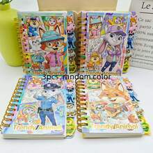 1/2/3/4本装卡通动物笔记本 - 可爱的尼克·王尔德和朱迪·霍普斯迷你日记本，卡通动物笔记本，适合儿童和青少年，学校办公用品和生日礼物，迷你螺旋笔记本 - 便携式10x11厘米卡通日记本，尼克和朱迪人物笔记本，完美的学习用品和学生派对礼物 - 長方形 - 查看 8