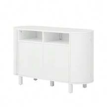Modern Sideboard With Multifunctional Storage Space For The Entryway, Sideboard With Refrigerator-Style Doors And Adjustable Legs, Ideal For Entryway, Hallway Or Living Room (White). - 白色 - 查看 7