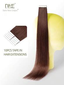 DNE HAIR 10 lọn tóc nối dạng băng dính, 100% tóc thật #4A màu nâu sô cô la, kiểu thẳng, dài từ 14-22 inch, mềm mượt, liền mạch, vô hình, chất lượng cao, dày dặn, ngọn tóc chắc khỏe, phù hợp cho tóc mỏng, dùng trong salon và cho mọi phụ nữ/bé gái sử dụng hàng ngày. - S4A - Xem 1