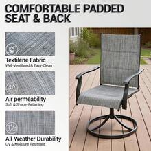 BOSMILLER 7-Piece Outdoor Patio Dining Set With Swivel Chairs & Metal Table, All-Weather Furniture For Deck, Lawn, Garden - Grey - Grey - View 6