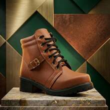 Women's Ankle Boot With Low Chunky Heel | Comfort, Style, And Available In Various Colors - 鏽棕色 - 查看 2