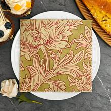 IOOJA 20/50pcs 2-Ply Unfolded Size 33*33cm Gold Flower Pattern Printed Party Napkins, Disposable Tissue Paper Suitable For Theme Parties, Essential For Company Events, Friends Gatherings - Multicolor - View 2