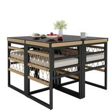 5 Piece Garden Dining Set With 1 Dining Table & 4 Stackable Chairs, Outdoor Patio Furniture Seating Group With Fine Rope & Iron Frame, 5mm Thick Glass Table Top - 黑色 - 查看 8