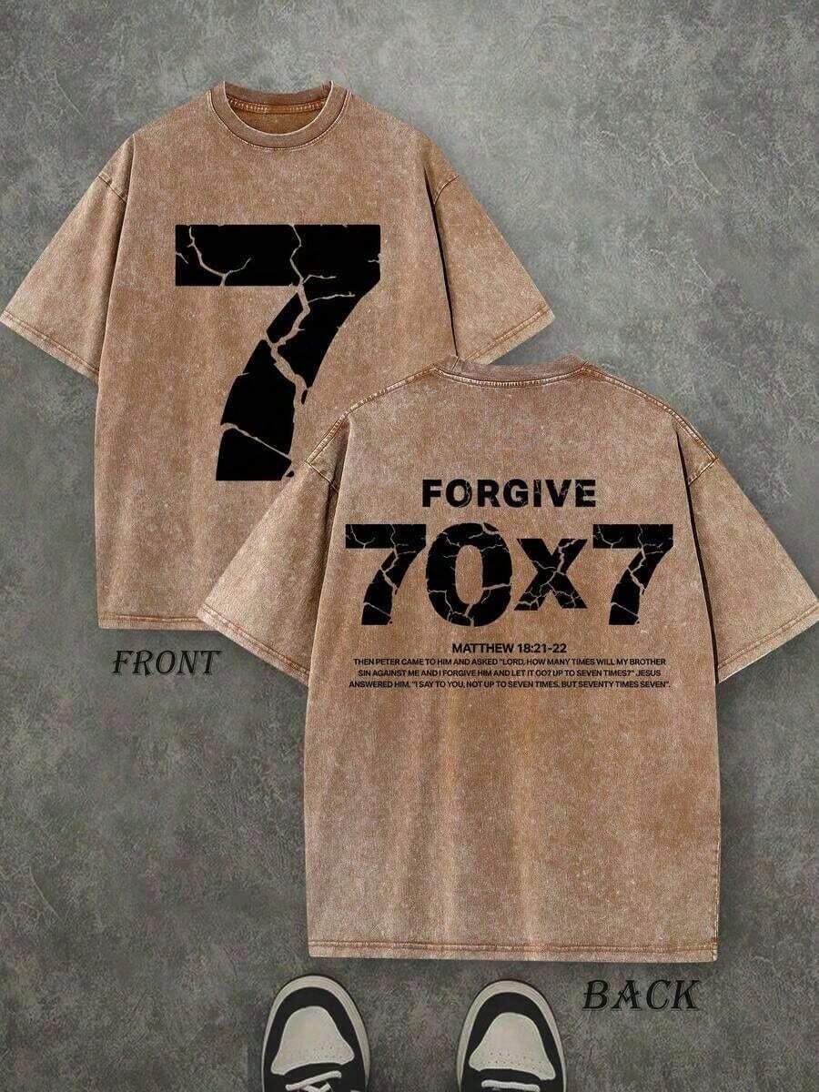 2026 Men's Graphic Tee, Oversized T Shirt Men, Vintage Graphic T Shirt, Streetwear T Shirt Men, Graphic Tees For Men, Casual Loose Fit T Shirt, Summer T Shirt Men, Men's Tops, Aesthetic Graphic Tee, Unisex Oversized T ShirtForgive 70x7 Christian Shirt, Christian Scripture T-Shirt, Vintage Retro Washed Shirt Double Sided Printed (230 Heavyweight Pure Cotton T-Shirt) High Quality Christian T-Shirt, Christian Gifts, Men's And Women's Shirts, Comfortable, Fashion Christian Shirt, Street Style Pure Cotton Fall Shirt,Retro Print T Shirt, Cotton Graphic Tee, Soft Breathable T Shirt, Everyday Basic Tee, Hip Hop Streetwear Tee, Y2k Graphic T Shirt, Minimal Graphic Tee, Fashion Casual Top Men, Vacation Fit Men, Beach Fit T Shirt, Festival Fit Men, Easter Graphic Tee, Gift For Him, Comfortable Daily Wear, Relaxed Fit T ShirtLoose And Comfortable Tops, Summer Tops, Summer Outfits For Womer, Summer , Summer Clothes, Shirts, Vacation Outfits Women, Tops For Women, Spring Outfits For Women, Blusas B - 咖啡棕 - 查看 1