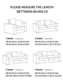 1件装现代简约石纹几何图案沙发座垫套，L型沙发套，独立沙发靠背垫套，家具保护套，弹力沙发座垫套 - 深灰色 - 查看 4