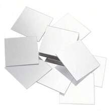 100 pièces/boîte Mini carrelage miroir, miroir carré acrylique de 2 pouces, carrelage miroir carré adhésif petit, carrelage miroir artisanal pour artisanat DIY, décoration murale de maison, table, cuisine, salle de bain - petit carré en acrylique - Voir 1