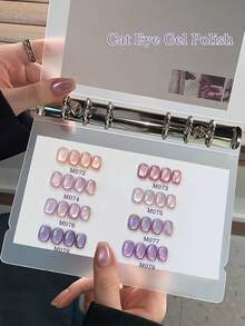 XEIJAYI 8支/套 10毫升 紫色猫眼凝胶指甲油 - 可撕拉，UV/LED可卸，光泽亮丽，适合DIY和美甲沙龙使用 - 彩色 - 查看 2