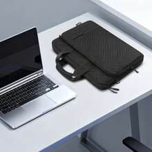 TECOOL 360度保護筆電攜行包，相容 MacBook Pro 15/16、Air 15 M2、14-17.3 吋 HP 筆電及其他品牌筆電，輕量女款筆電包，附肩背帶、口袋、提把，黑色、粉色 - 查看 6