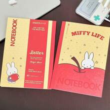 Bộ 1 cuốn sổ tay B5 hình thỏ Miffy dễ thương, tạp chí in hình thỏ hoạt hình Kawaii, văn phòng phẩm thẩm mỹ dành cho thanh thiếu niên và người lớn, ghi chú, nhật ký, món quà hoàn hảo cho những người yêu thích Miffy và những người đam mê văn phòng phẩm (Kiểu ngẫu nhiên) - Nhiều màu - Xem 6