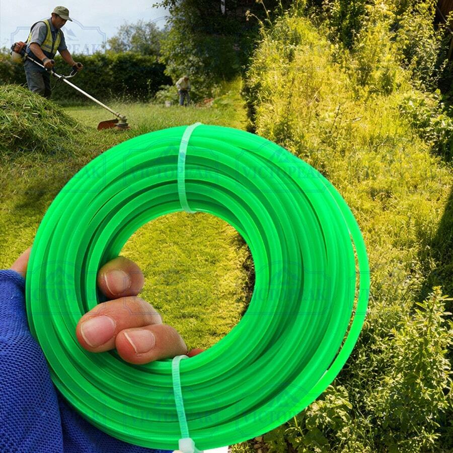 3.0毫米*15米方形绿色尼龙修剪线，1卷，适用于割草机和修剪器 - 打草繩3.0mm*15m方形綠色 - 查看 1