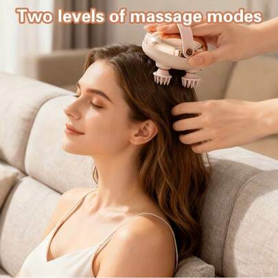 Máy mát xa da đầu điện không dây với 76 điểm mát xa, dụng cụ mát xa toàn thân - 4 đầu mát xa chăm sóc tóc, thư giãn cổ và lưng, máy mát xa đầu cầm tay di động, 900mAh.