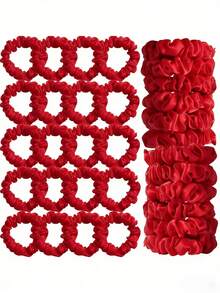 20pcs Multi-Color Satin Hair Scrunchies, Suitable For Women 14+, Non-Damaging, Practical & Fashionable Hair Accessories,Festival,Party - Multicolor - View 5