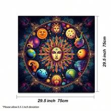 1件装占星术占卜定位桌布十二星座分区防水玄学冥想室 - 彩色 - 查看 3