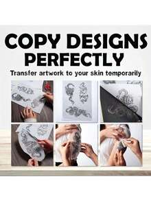 100pcs/20pcs Optional Size Tattoo Transfer Paper, Tattoo Template Transfer Paper, Copy Paper, Thermal Paper, 4-Layer A4 Size Instant Rendering Accurate Shaping No Blurring, Suitable For Various Creative Patterns, Applicable To Most Transfer Printers, Tattoo Transfer Machine Accessories, Essential For Tattoo Artists To Create High-Quality Tattoos, Gift - View 5