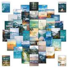 50 Sheets Landscape & Positive Quote Stickers - Aesthetic Nature Labels For Luggage, Journal & DIY Embellishment - 50PCS - View 11