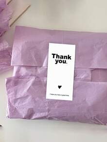 100pcs/Roll Heart-Shaped Thank You Stickers, 3 Colors Rectangular Seal Labels, Pink/Black/White Glossy Paper Stickers, Suitable For Gift Wrapping, Gift Boxes, Baking Boxes, Small Business Packaging And Holiday Decoration Labels, Gift Boxes - Multicolor - View 4