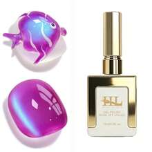 1瓶 15ml/0.5 Fl Oz 紫色貓眼磁吸反光永久浸泡式LED美甲指甲油，沙龍DIY浴室美甲，春夏季美甲 - 彩色 - 查看 3