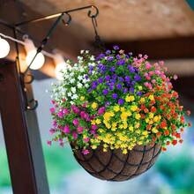 1/3/15/24 pezzi Fiori artificiali da esterno, anti-UV, anti-sbiadimento, arbusti di bosso in plastica imitazione, usati per giardini, terrazze, portici, fioriere, case, matrimoni, decorazioni, si consiglia di acquistarne più di uno per abbinarli e ottenere un aspetto più bello - Multicolore - Visualizzare 9