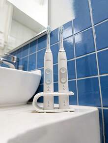 1pc Electric Toothbrush Holder Stand, Bathroom Storage Rack, Toothbrush Organizer, Electric Toothbrush Desktop Stand, Bathroom Vanity Organizer, Innovative Drainage Hole Design To Protect Charging Port, Suitable For Bathroom, Dorm And Home, Creative Storage Rack - Multicolor - View 3