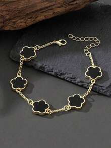 1pc Fashionable Design Classic Clover Charm Men's Bracelet - Lucky Flower - View 3