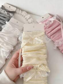 1/2/4 đôi tất giữ ấm chân nữ viền ren, tất giữ ấm bắp chân bằng lưới thoáng khí, kiểu dáng Lolita dễ thương phong cách Y2K, thích hợp cho mùa xuân và mùa hè. - Nhiều màu - Xem 11