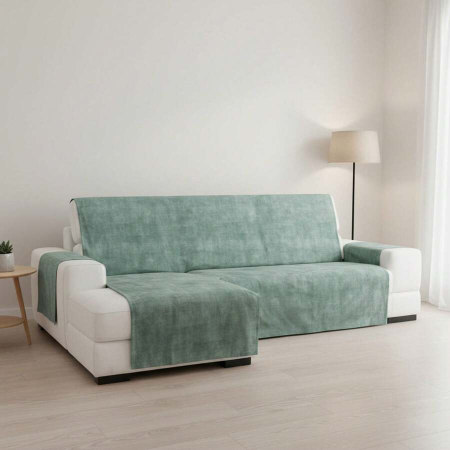 Kiva Universal And Versatile Left-Facing Chaise Lounge Sofa Cover, Various Colors Available – Easy-To-Fit Protective Chaise Lounge Sofa Cover For Backrest, Seat And Arms - 海藍寶石瓦萊裡婭 - 查看 1