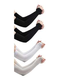 4 Pairs/1 Pair Beister UV Protection Cooling Arm Sleeves, Unisex Summer Outdoor Sun Protection Arm Sleeves With Thumb Hole, Men Sun Protection Sleeve, UV Protection,Travel,Festival - A - View 11